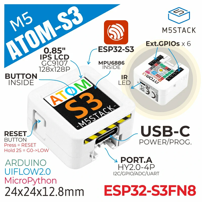 M5Stack Atom-S3 features