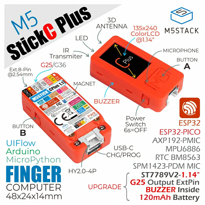 M5Stack Stick-C features