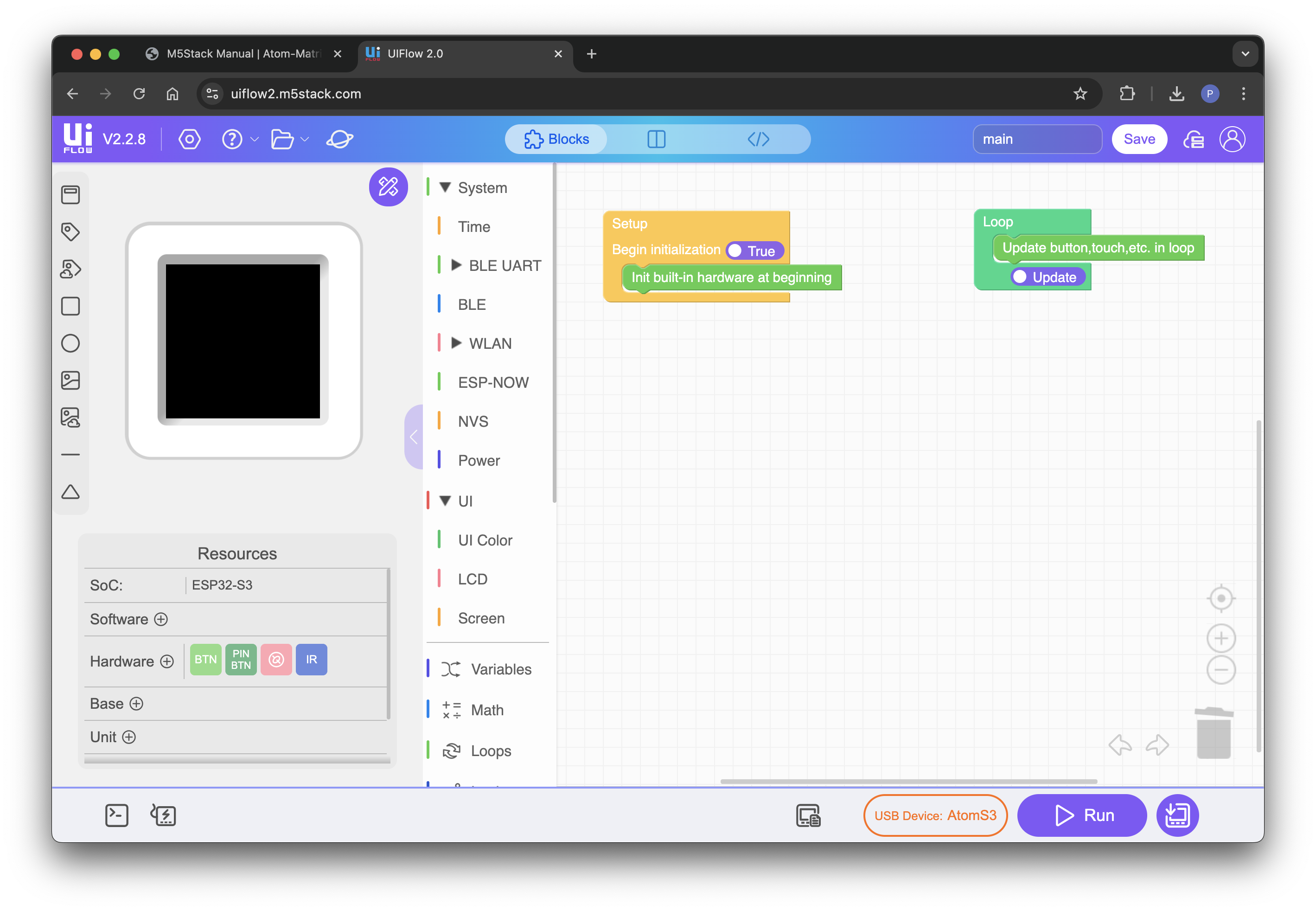 M5Stack UIFlow2 SCreenshot