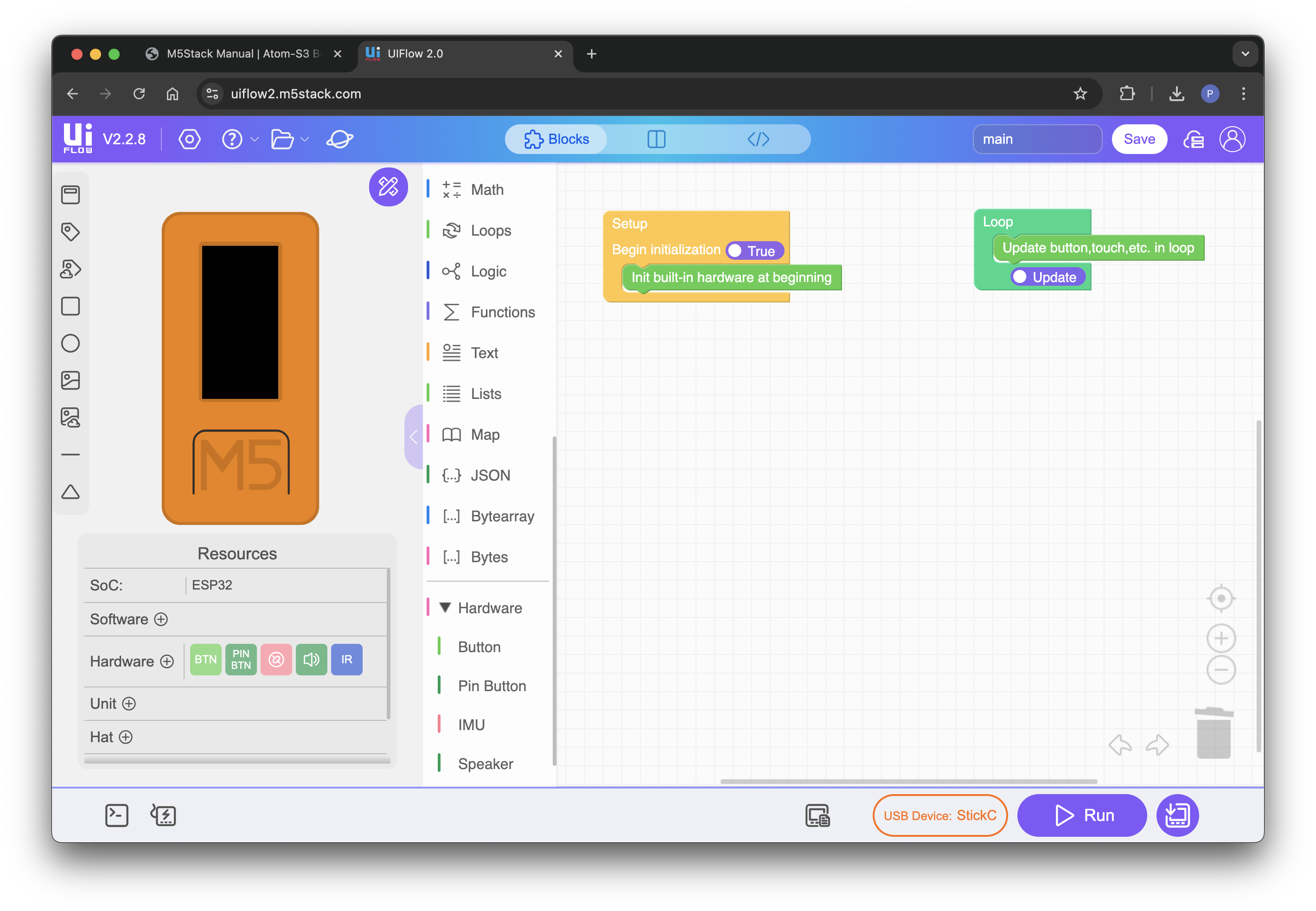 M5Stack UIFlow2 SCreenshot